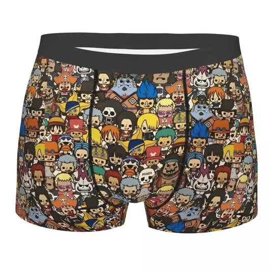 Boxershorts – Chibi-Motiv der Strohhüte