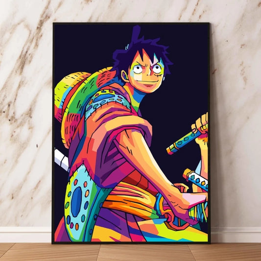 One Piece Pop-Art-Bild – Monkey D. Ruffy mit Strohhut