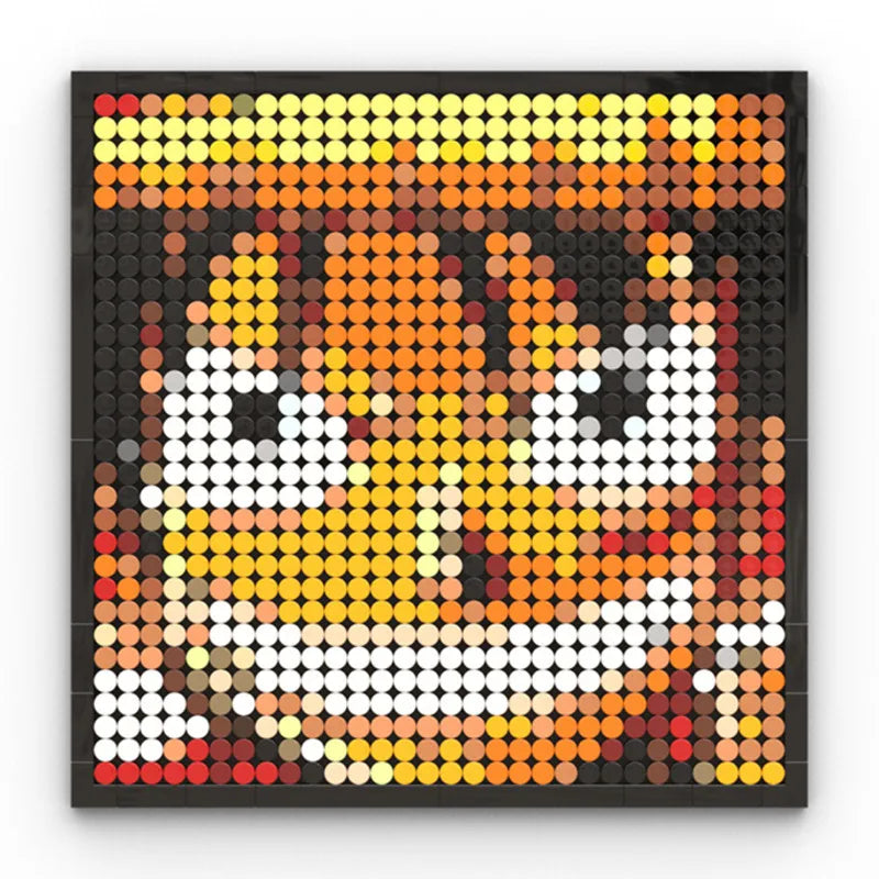 Tableau Mosaïque Pixel Art One Piece - Portrait Roronoa Zoro (Briques)