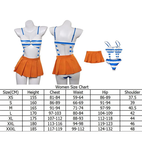 Costume Cosplay One Piece - Tenue Nami (Version Zou avec Jupe Orange)