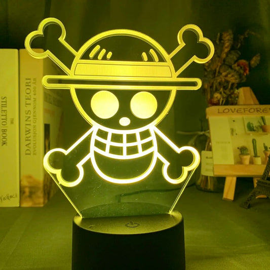 Lampe Veilleuse LED One Piece - Logo Skull Mugiwara Classic (Jaune)