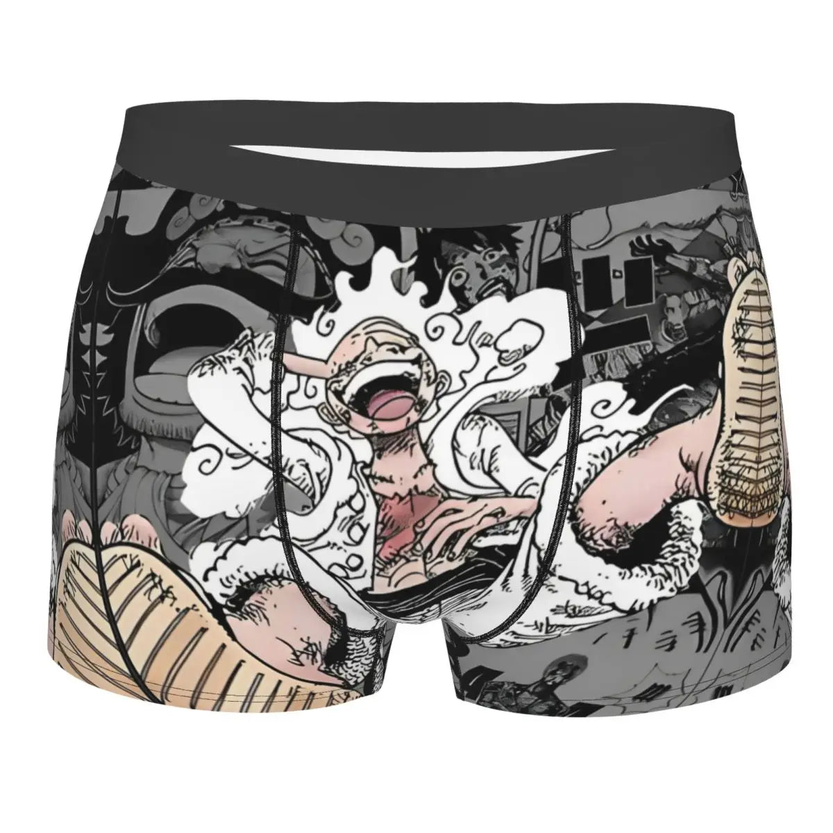 Boxershorts – One-Piece-Collage Schwarz-Weiß