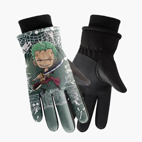 One Piece-Handschuhe – Lorenor Zorro, grüne Illustration