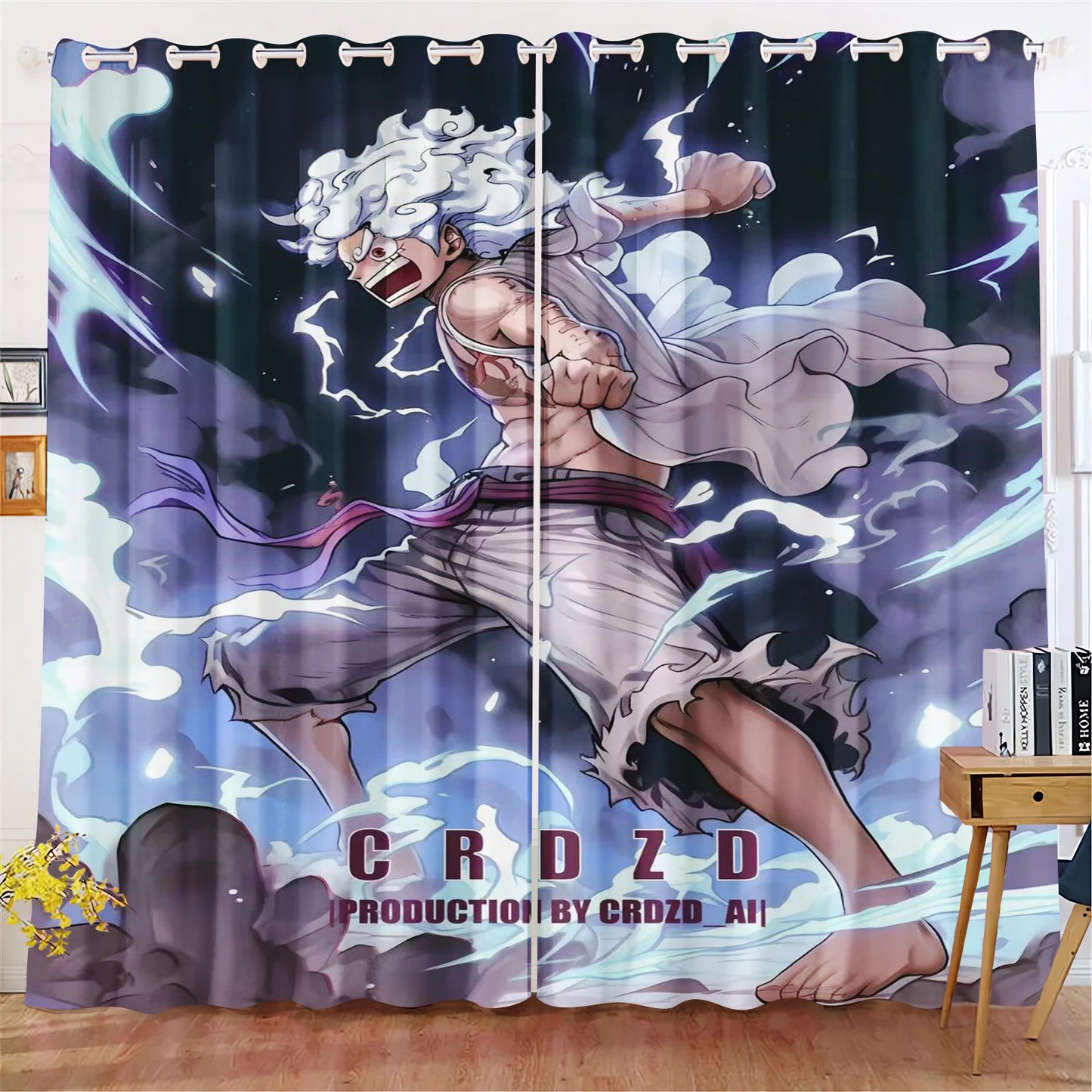 One-Piece-Vorhang – Ruffy Gear 5 „Sonnengott“ (HD-Action-Pose)