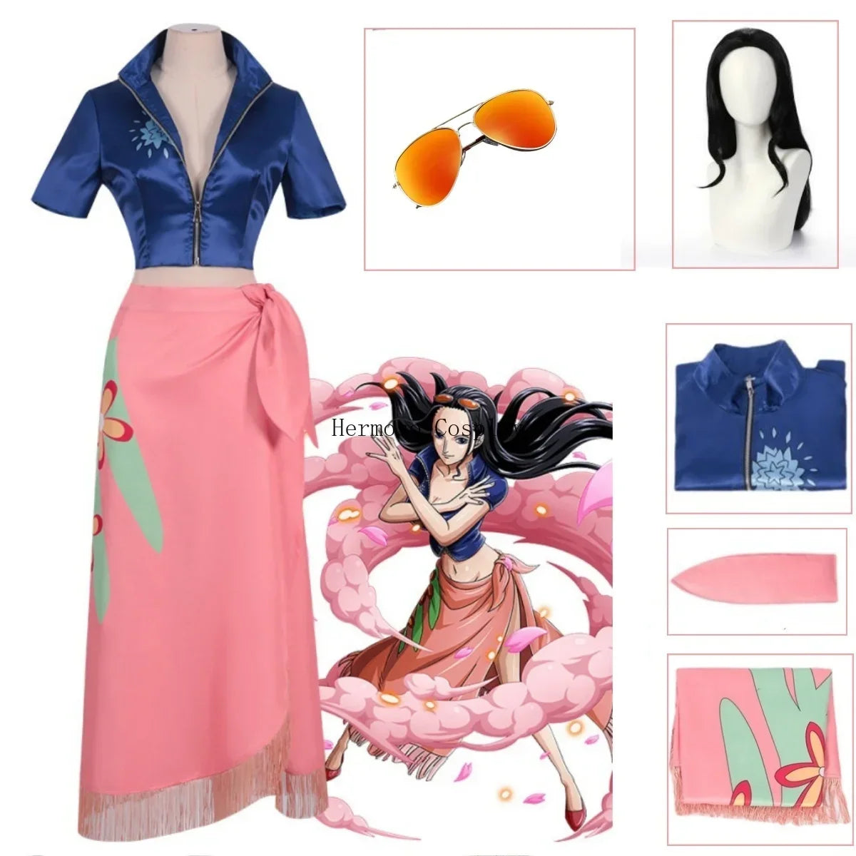 Costume Cosplay One Piece - Tenue de Boa Hancock (Robe Impératrice Pirate)