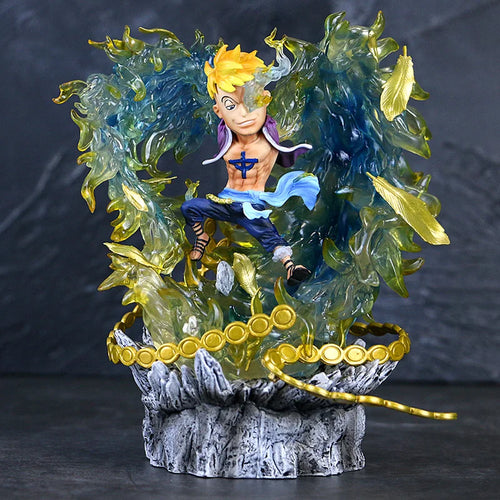 Statue One Piece - Marco le Phénix (Effets de Flammes Bleues)