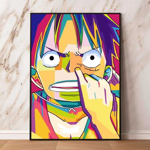 One Piece Pop-Art-Bild – Ruffy mit langer Nase