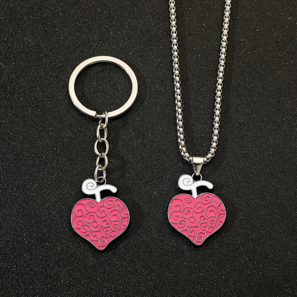 Porte-Clés One Piece – Collier Cœur Rose Trafalgar Law