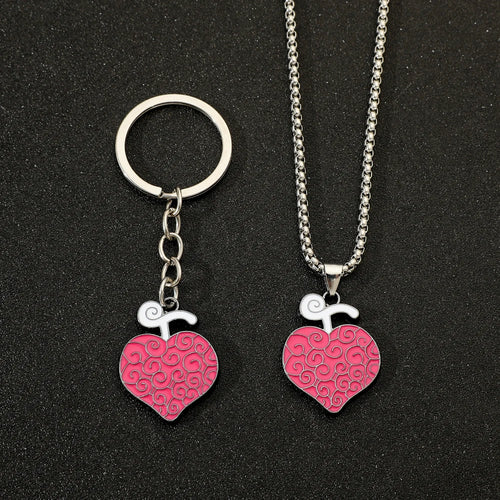Porte-Clés One Piece – Collier Cœur Rose Trafalgar Law