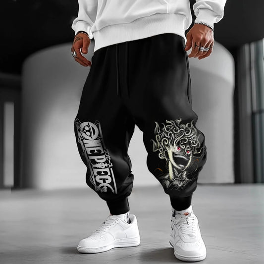 Jogging One Piece - Design Portrait Luffy & Manga (Noir)