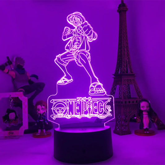 One Piece LED-Nachtlicht – Jinbe, der Paladin der Meere (Violett)