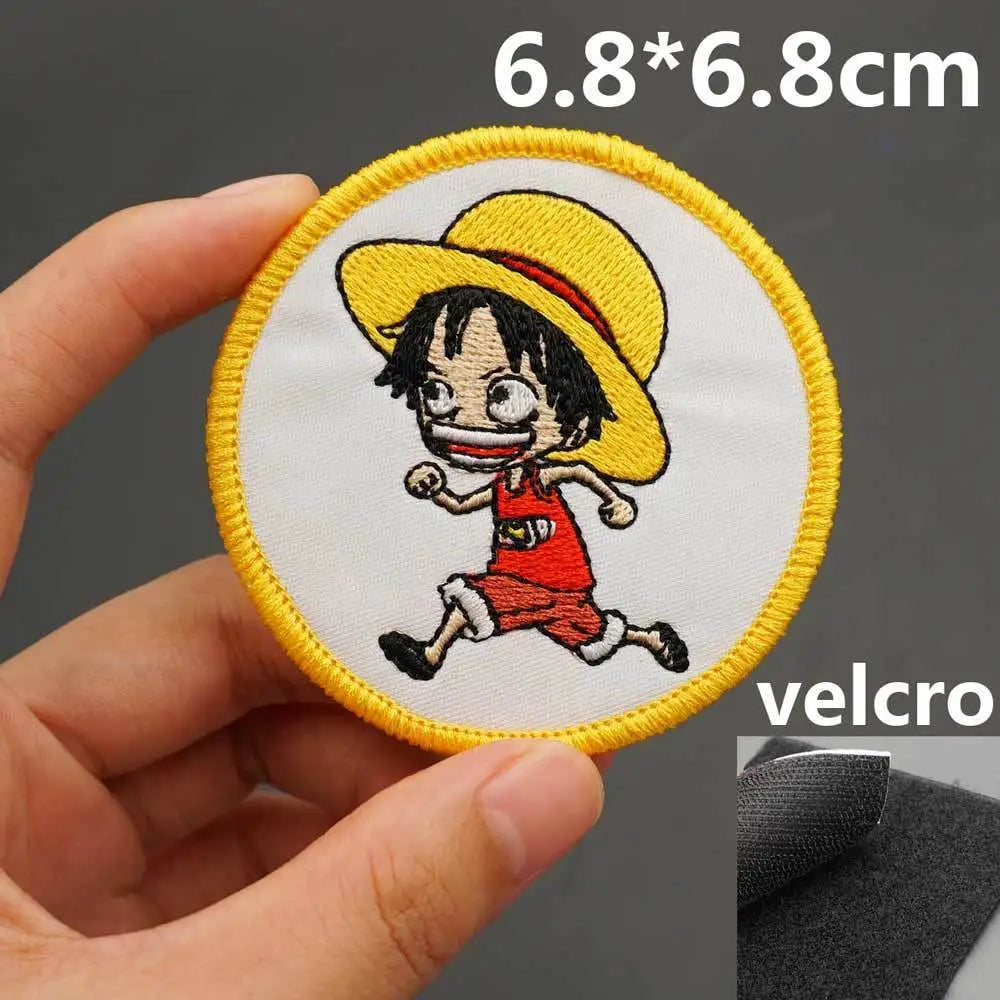One Piece-Aufnäher – Monkey D. Ruffy im Kleinformat (Gelber Kreis)