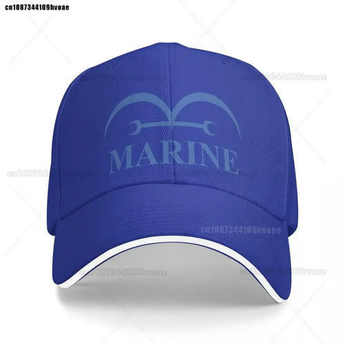 One Piece Marine-Cap – Königsblau (Besticktes Logo)