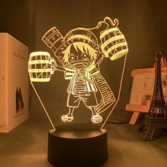 One Piece LED-Nachtlicht – Strohhut-Luffy (Orange)
