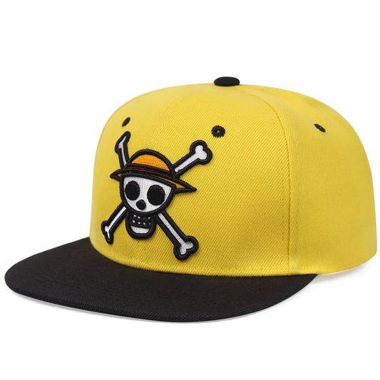 One Piece Cap – Snapback Totenkopf Gelb