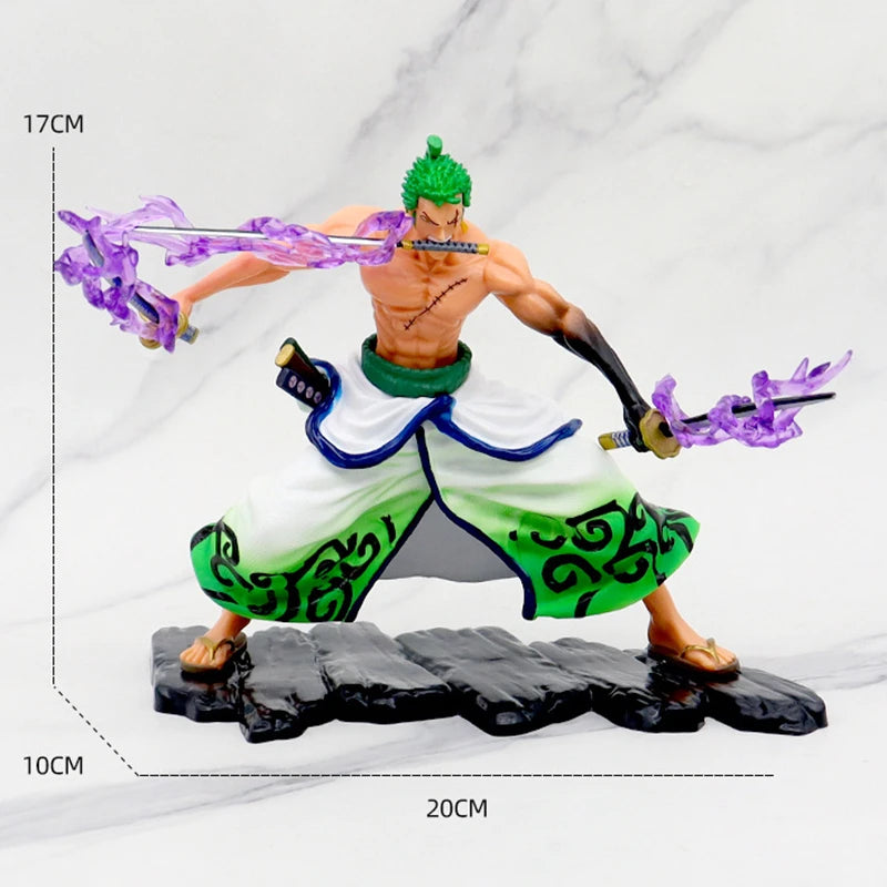Figurine One Piece - Roronoa Zoro Technique des Trois Sabres (Aura Verte)