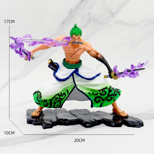 Figurine One Piece - Roronoa Zoro Technique des Trois Sabres (Aura Verte)