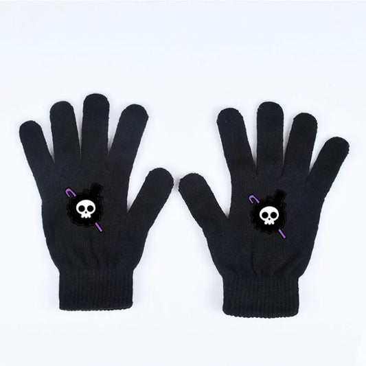 One Piece-Handschuhe – Violetter Piratenschädel
