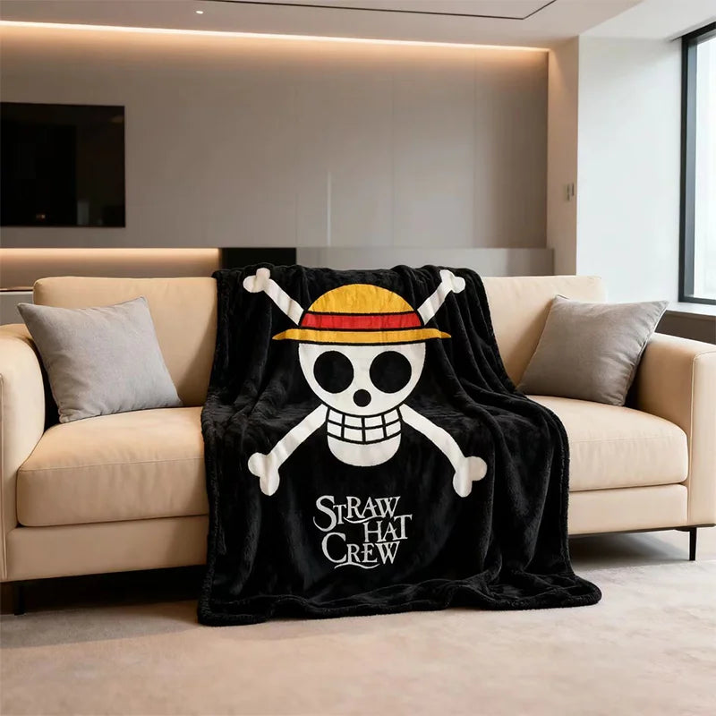 Couverture One Piece - Logo Jolly Roger Mugiwara (100x150cm)