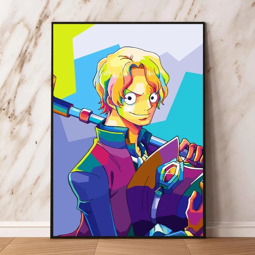 One Piece Pop-Art-Bild – Vinsmoke Sanji (WPAP-Stil)