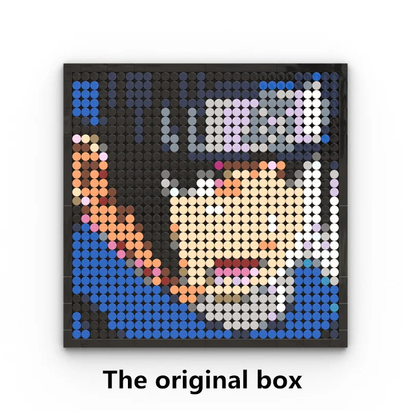Tableau Mosaïque Pixel Art One Piece - Portrait Roronoa Zoro (Briques)