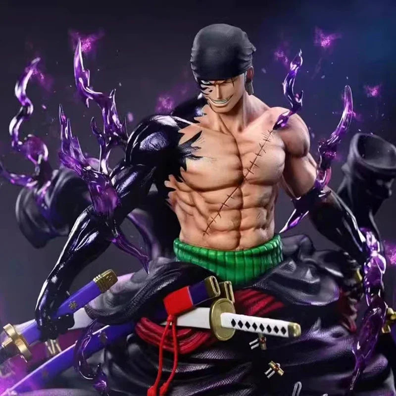 Figurine One Piece - Roronoa Zoro Triple Sabres (Effets de Flammes Bleues)