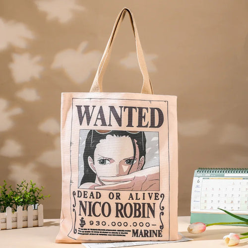 One Piece-Tote-Bag – Eleganter Steckbrief von Nico Robin