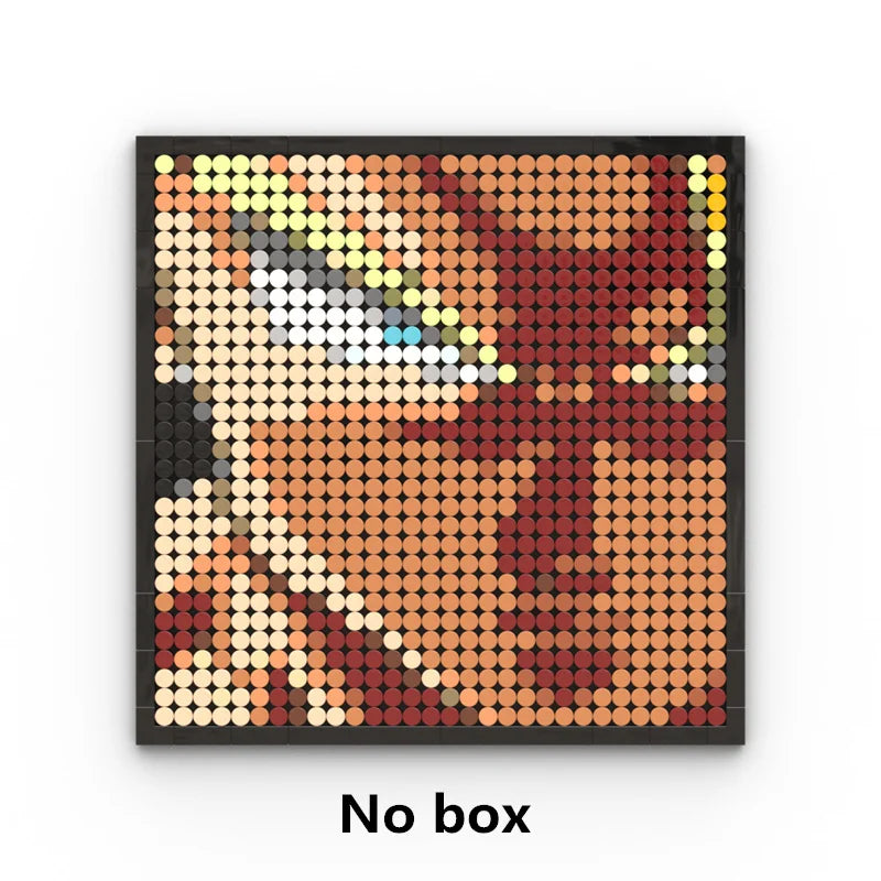 Tableau Mosaïque Pixel Art One Piece - Portrait Roronoa Zoro (Briques)
