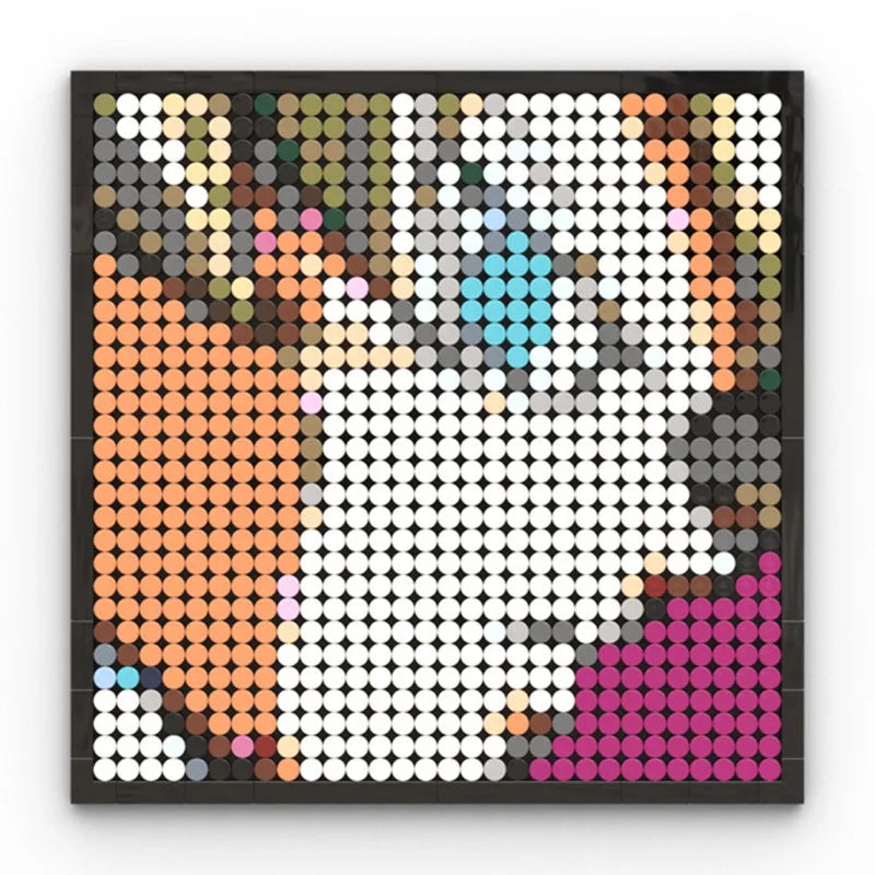 Tableau Mosaïque Pixel Art One Piece - Portrait Roronoa Zoro (Briques)