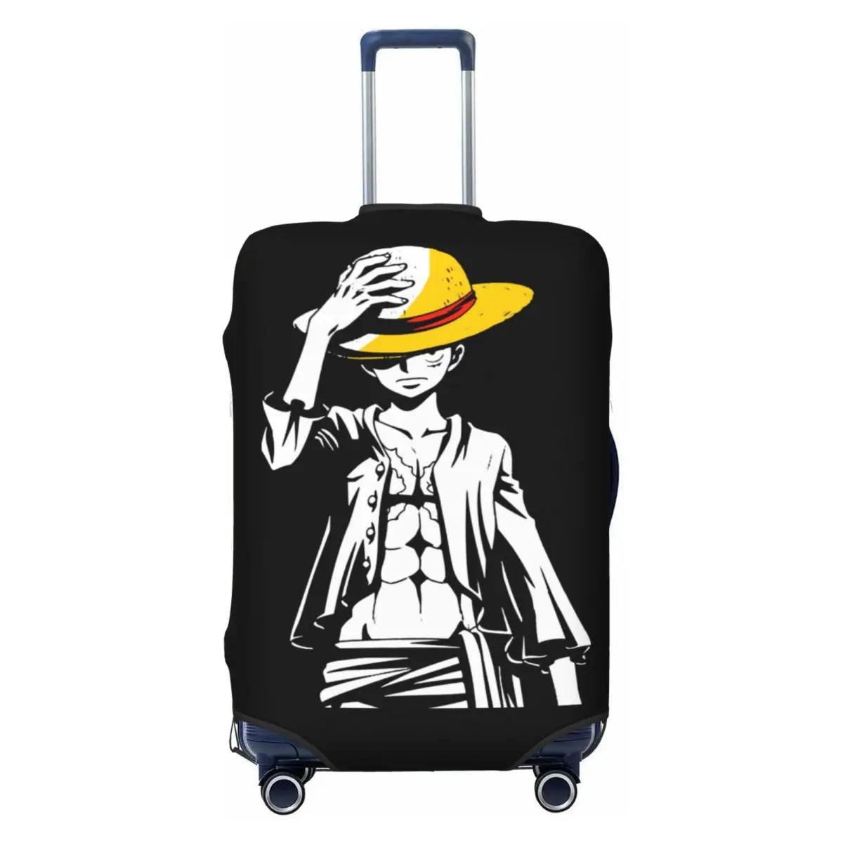One Piece-Kofferhülle – weißer Luffy-Schattenriss als Skizze