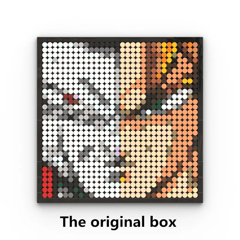 Tableau Mosaïque Pixel Art One Piece - Portrait Roronoa Zoro (Briques)