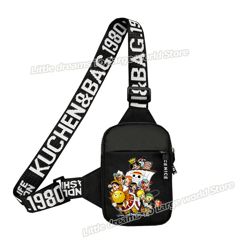 One Piece Umhängetasche – Farbige Chibi-Crew