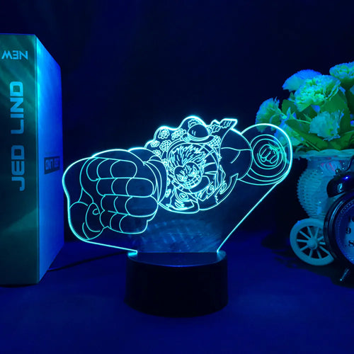 One Piece LED-Lampe – Luffys Gear-4-Faust (Blau)