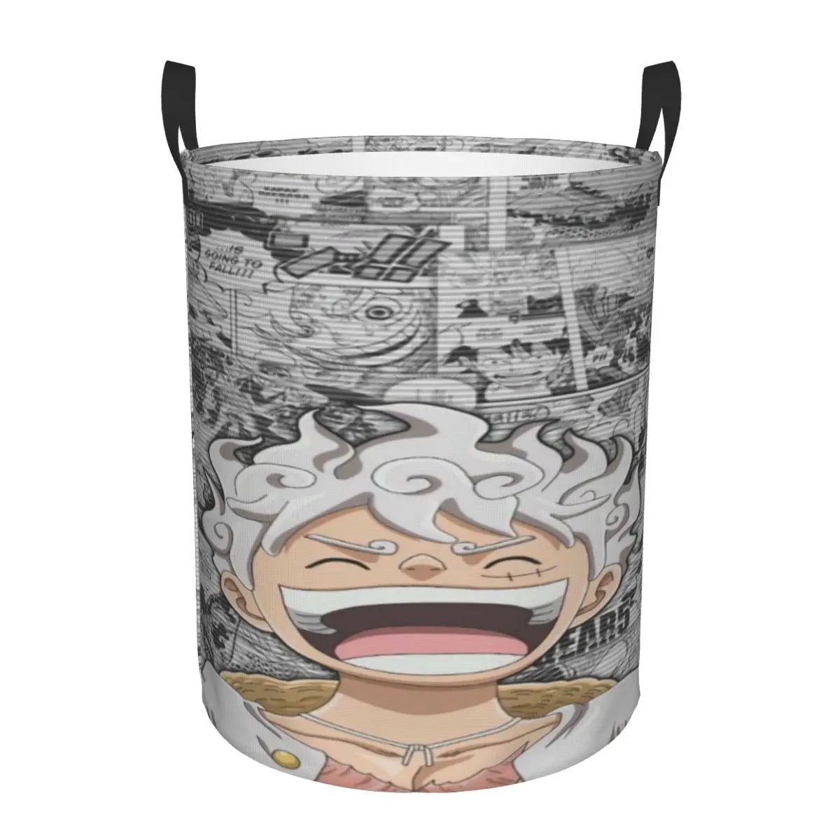 Panier à Linge One Piece - Portrait Luffy Gear 5 Riant (Gris)