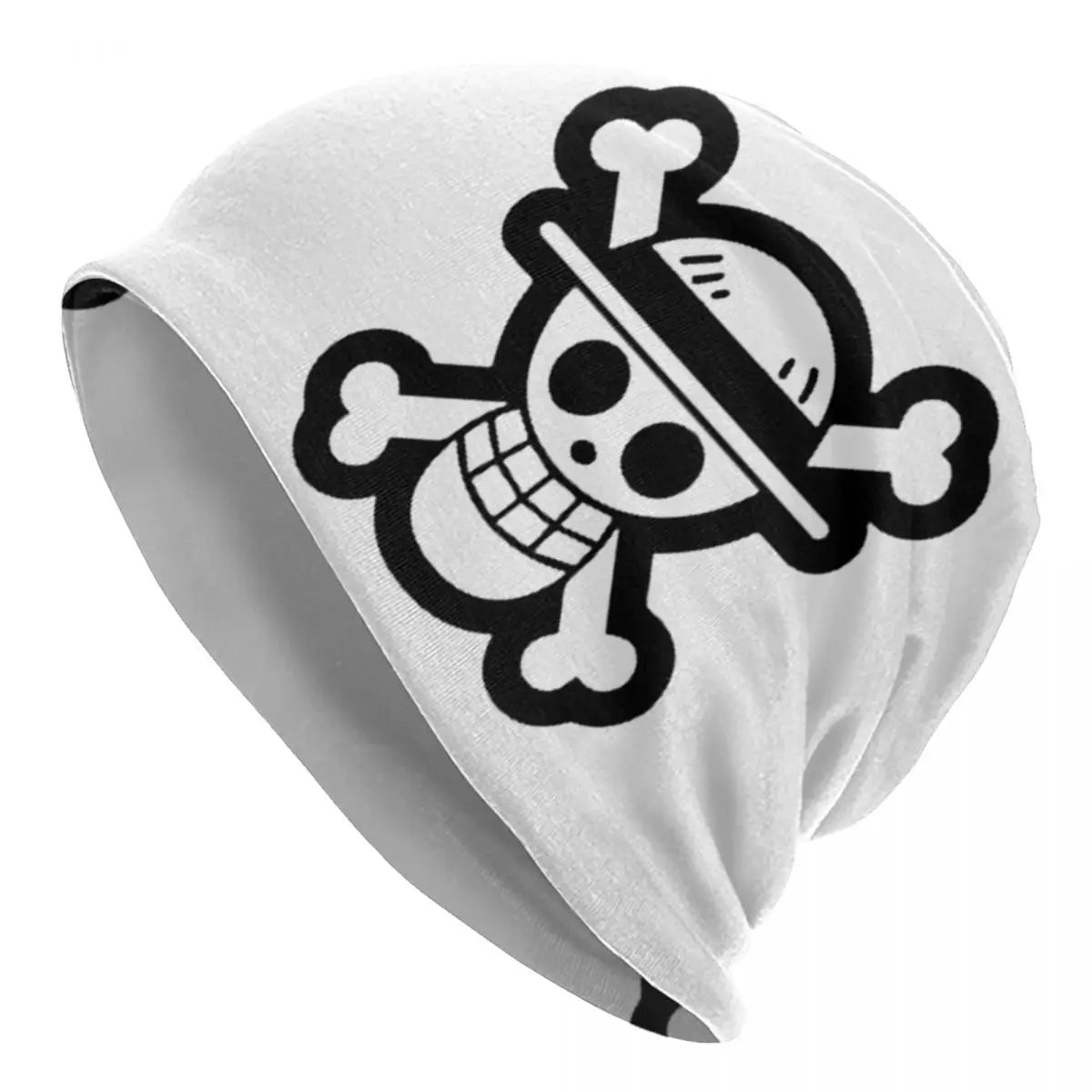 Bonnet One Piece - Skull Trait Épais Blanc