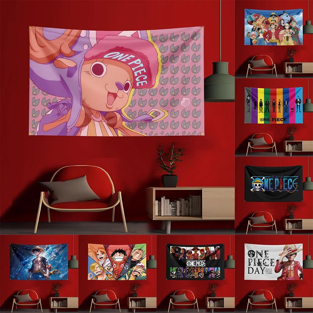 Poster One Piece - Chopper (Fond Rose)