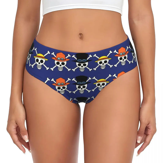 Culotte One Piece pour Femme - Motif Jolly Roger Équipage (Bleu)