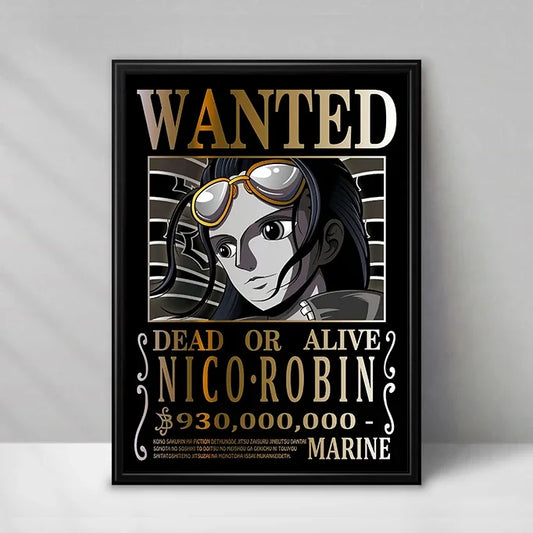 One Piece Wanted-Poster – Nico Robin (Vintage-Stil)