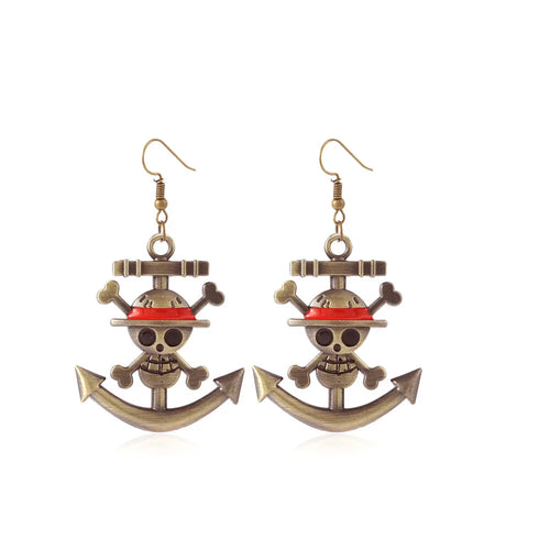 One Piece Ohrringe – Marineanker & Sunny-Löwe