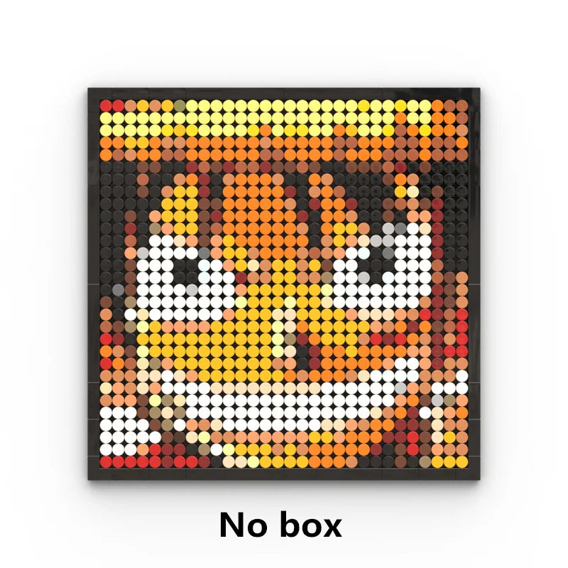 Tableau Pixel Art One Piece - Portrait Monkey D. Luffy (Briques de Construction)