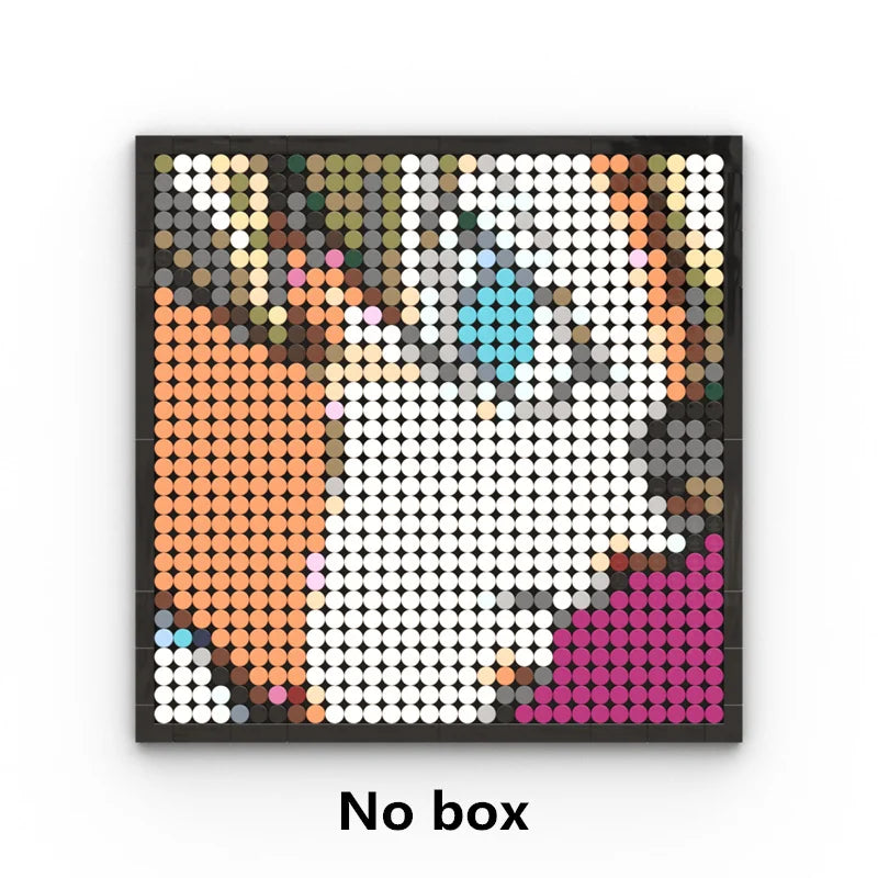 Tableau Mosaïque Pixel Art One Piece - Portrait Roronoa Zoro (Briques)