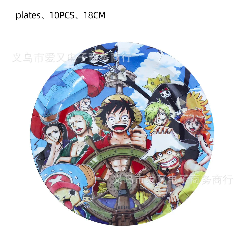 One Piece-Pappteller – Design der Mugiwara-Bande (10er-Set)