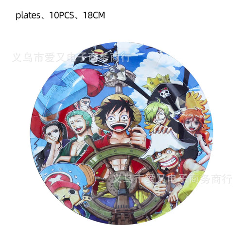 One Piece-Pappteller – Design der Mugiwara-Bande (10er-Set)