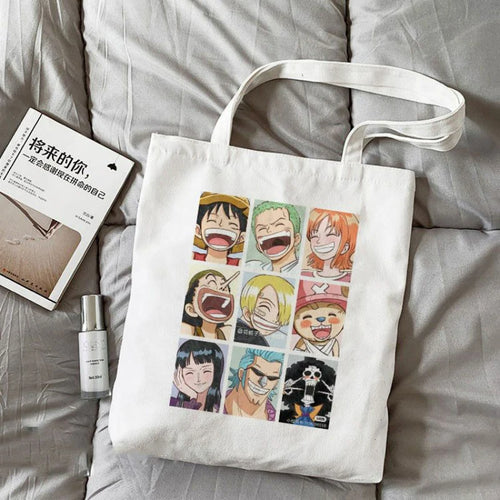 One Piece-Tragetasche – Bunter Strohhut-Piraten-Collage