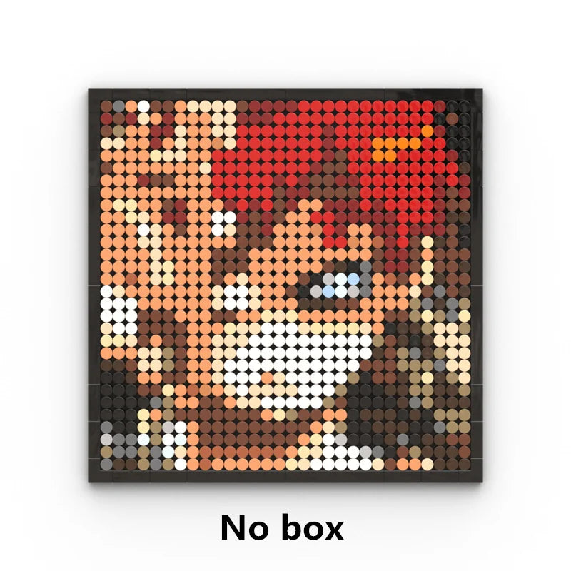Tableau Mosaïque Pixel Art One Piece - Portrait Roronoa Zoro (Briques)
