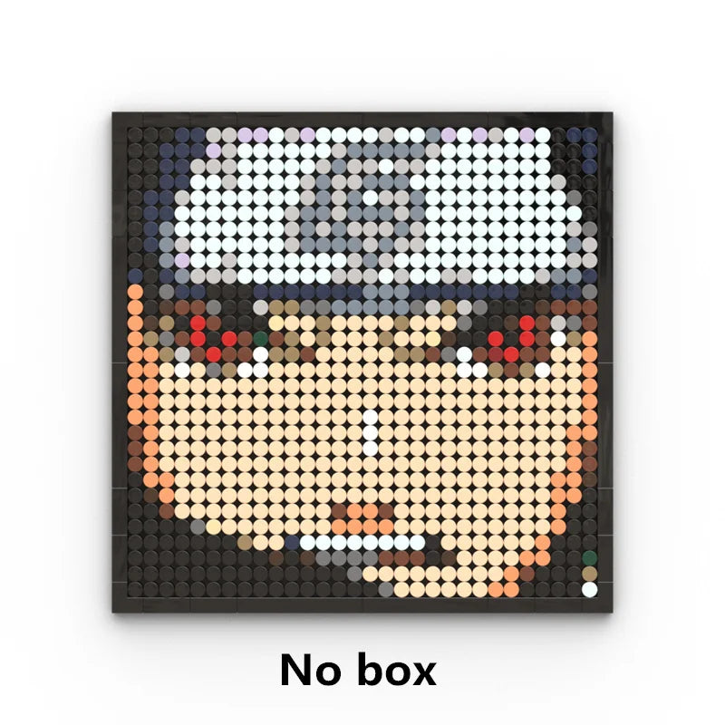 Tableau Mosaïque Pixel Art One Piece - Portrait Roronoa Zoro (Briques)