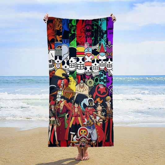 One Piece-Strandtuch – Charaktere im Stil von Wano Kuni