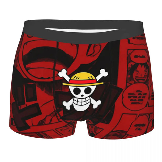 Caleçon Boxeur One Piece - Logo Skull & Crossbones (Rouge)