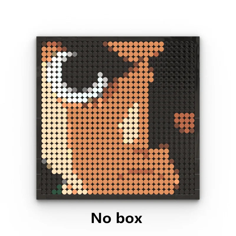 Tableau Mosaïque Pixel Art One Piece - Portrait Roronoa Zoro (Briques)