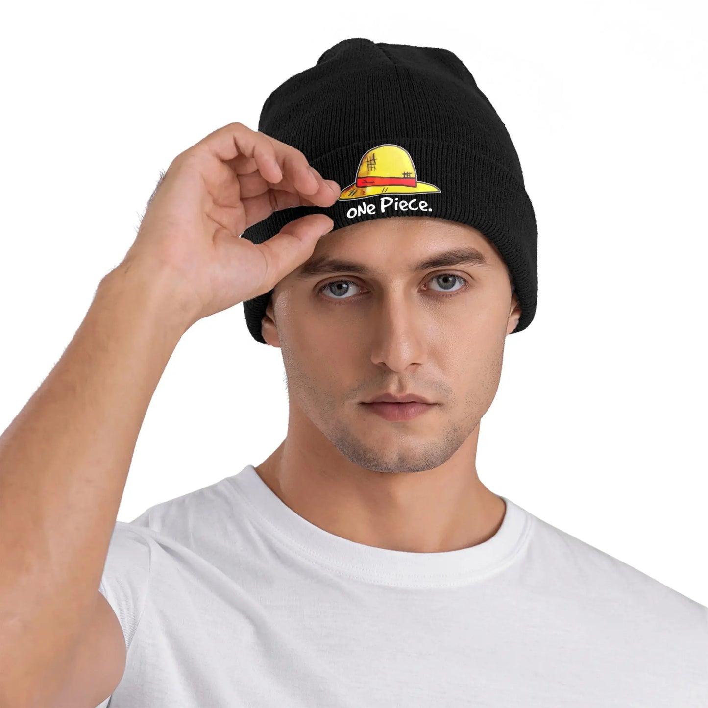 Bonnet One Piece - Revers Brodé Noir